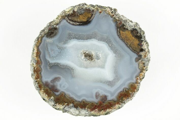 Las Choyas Coconut Geode Half with Banded Agate - Mexico #214199